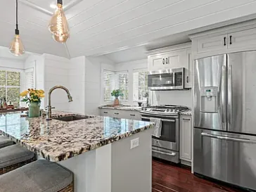 Kitchen and island